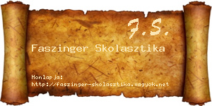 Faszinger Skolasztika névjegykártya